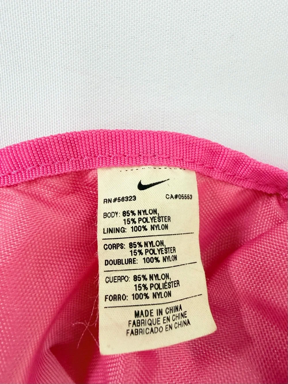 Nike Pink & Gray Colorblock Drawstring Gym Bag
